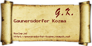 Gaunersdorfer Kozma névjegykártya